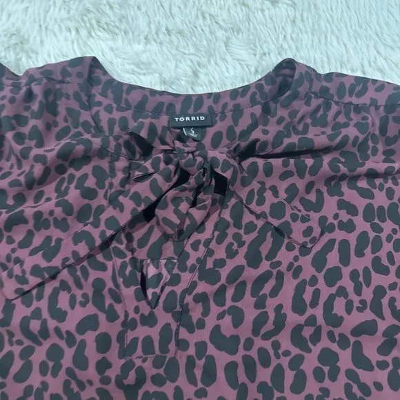 Torrid womens cheetah print ombre blouse 3 sheer sexy curvy - Picture 7 of 13